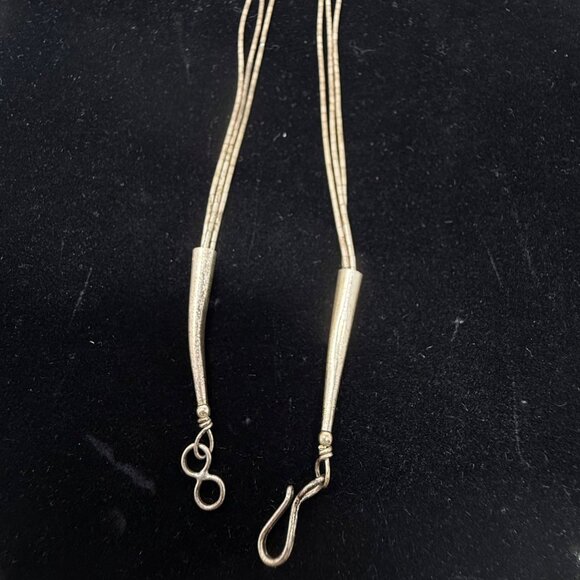 Native American Liquid‎ Silver Turquoise Necklace 3 Pc Jewelry Set 925 Sterling - Picture 8 of 16